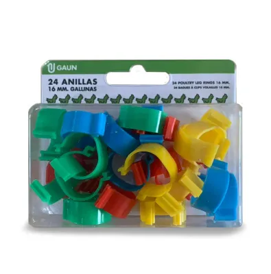 16 mm pluimveeclips (gemengde kleuren) – 24 stuks