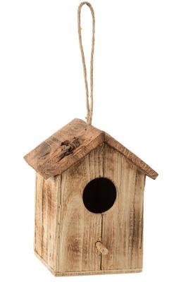 J-Line Bird Box Basic Wood Beige | Vogelhuisje Staand, Hout, Naturel