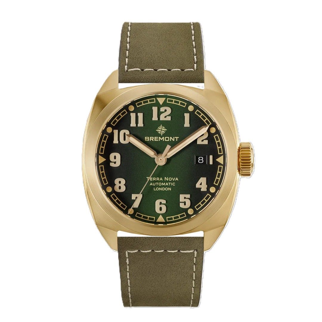 Bremont Terra Nova Bronze 40.5MM Date (Green Dial, Leather Strap)