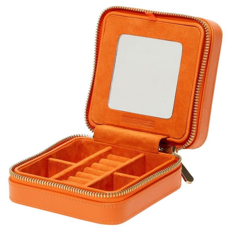 WOLF Maria Small Zip Jewellery Case - Tangerine