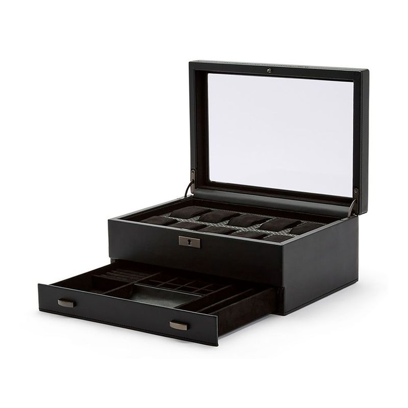 WOLF Axis 10 Piece Watch Box with Storage Drawer
