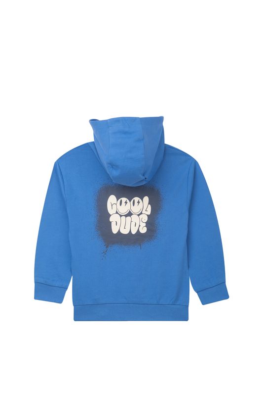 SOMEONE: Hoodie met een coole zeefdruk - helder kobalt
