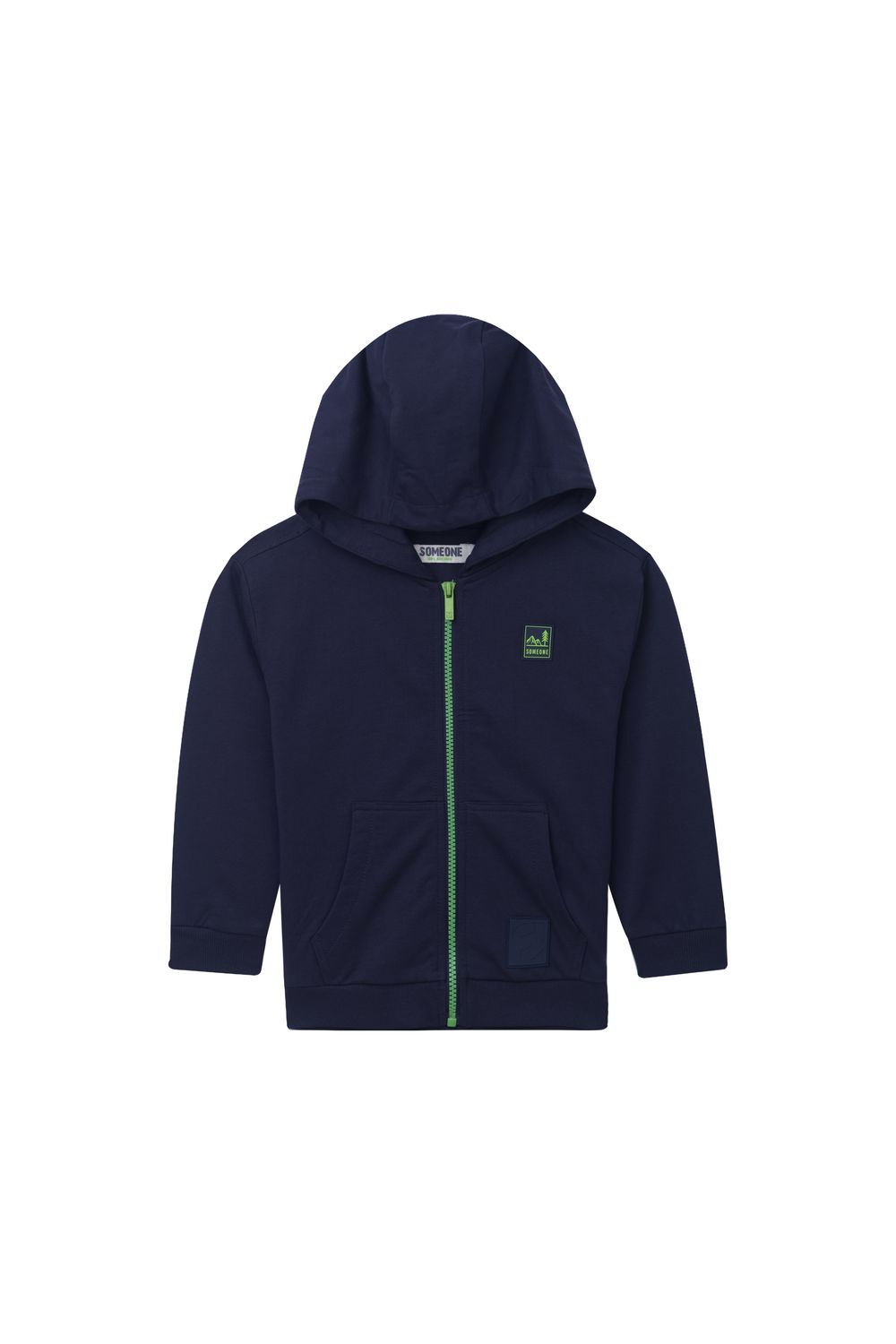 SOMEONE: Hoodie met ritssluiting en kangoeroezak -marineblauw