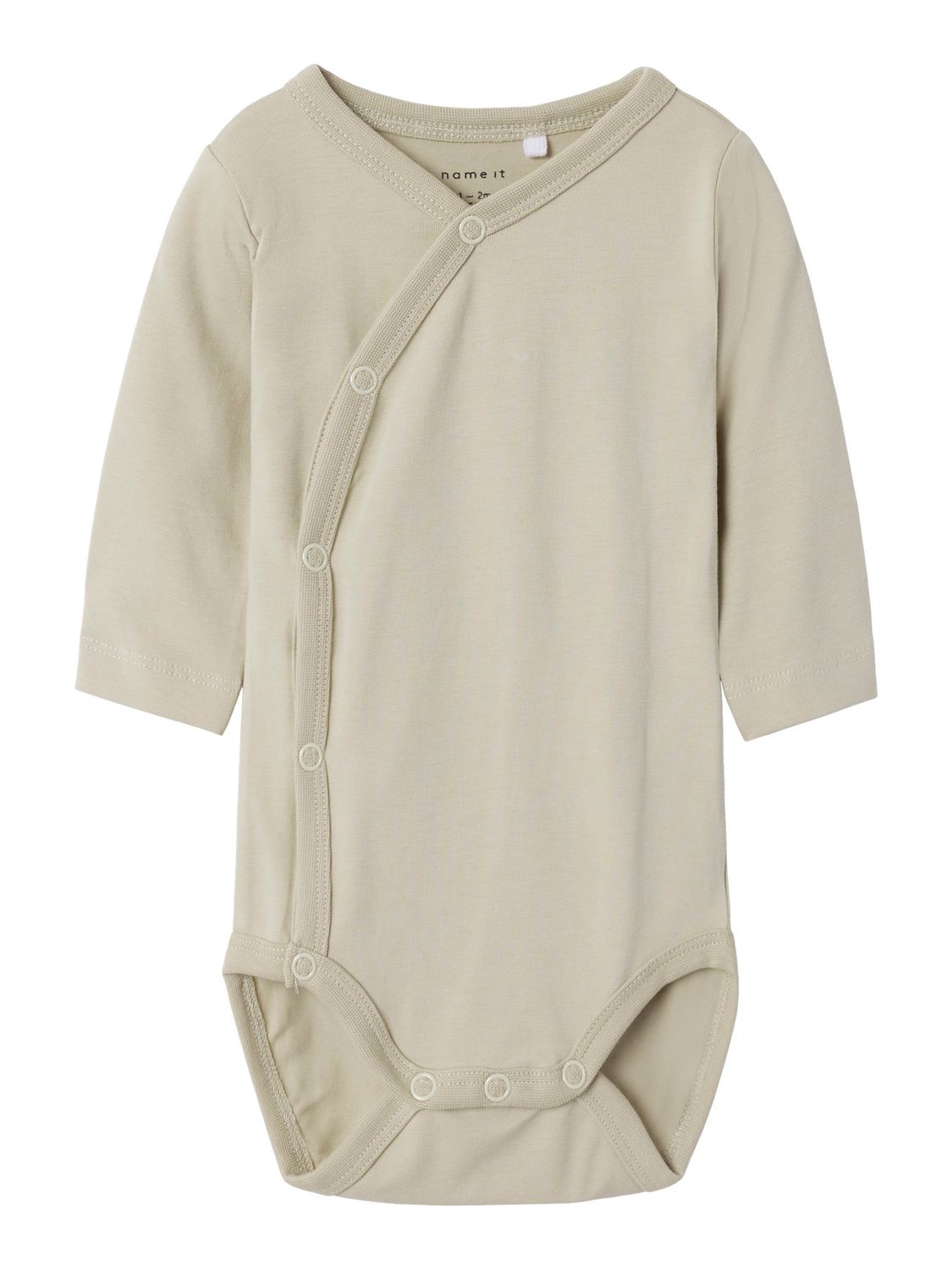 Name It Overslagromper - Neutraal Beige | Zachte Romper met Lange Mouwen &amp; Drukknoopsluiting 13249094