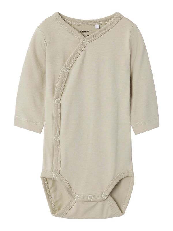 Name It Overslagromper - Neutraal Beige | Zachte Romper met Lange Mouwen &amp; Drukknoopsluiting 13249094