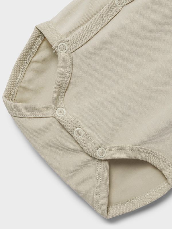 Name It Overslagromper - Neutraal Beige | Zachte Romper met Lange Mouwen &amp; Drukknoopsluiting 13249094