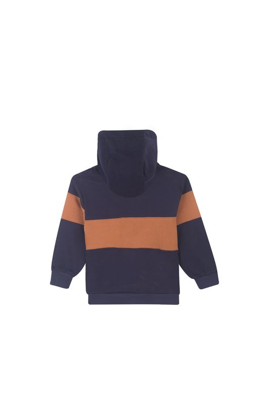 Someone – Jongens Hoodie met Strepen – Donkerblauw/Oranje AWAITS SB16A