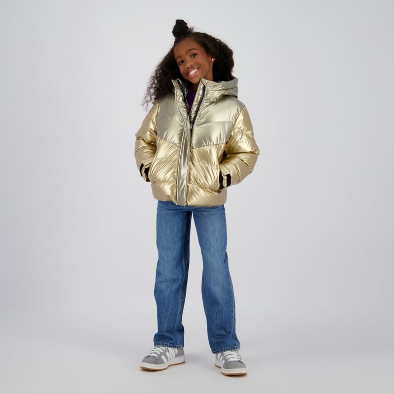 Vingino Toly Meisjes Winterjas – Goud Metallic – Gewatteerd &amp; Opvallend Warm