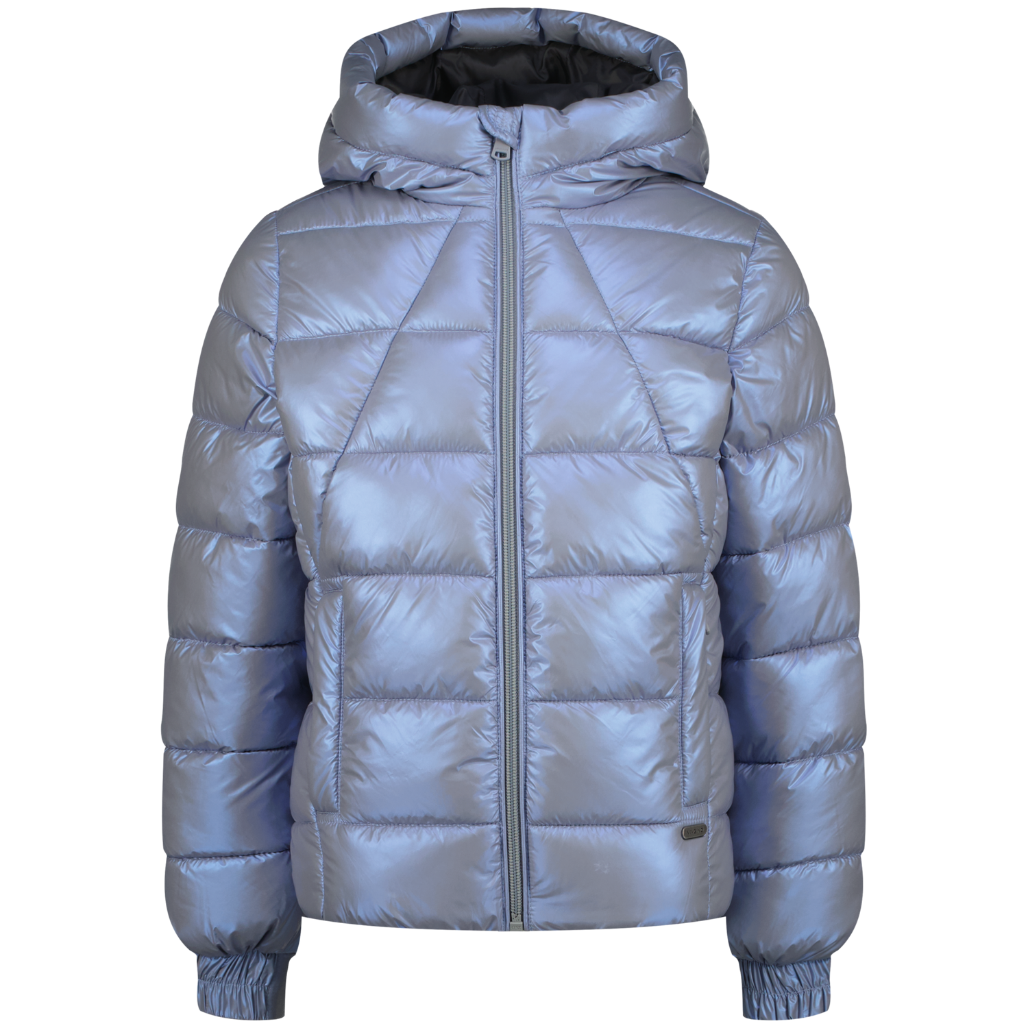 Vingino Tianna Meisjes Winterjas – Metallic Lichtblauw – Gewatteerde Jas met Capuchon