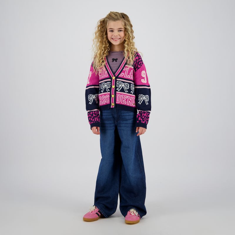 Vingino Mindy Cardigan – Donkerblauw/Roze