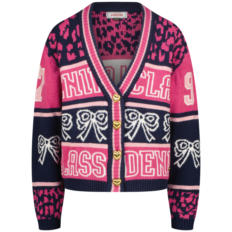 Vingino Mindy Cardigan – Donkerblauw/Roze