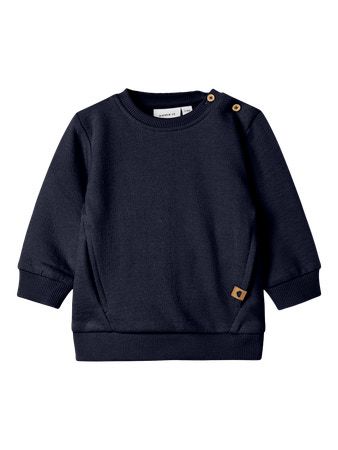 Name It Baby Sweater - Donkerblauw | Zachte Trui met Drukknoopsluiting op de Schouder 13245276