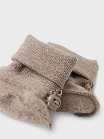 Name It Babyslofjes Meisje – Beige Fleece | Warme &amp; Zachte Meisjesslofjes met Stretch en Verstelkoord 13225398