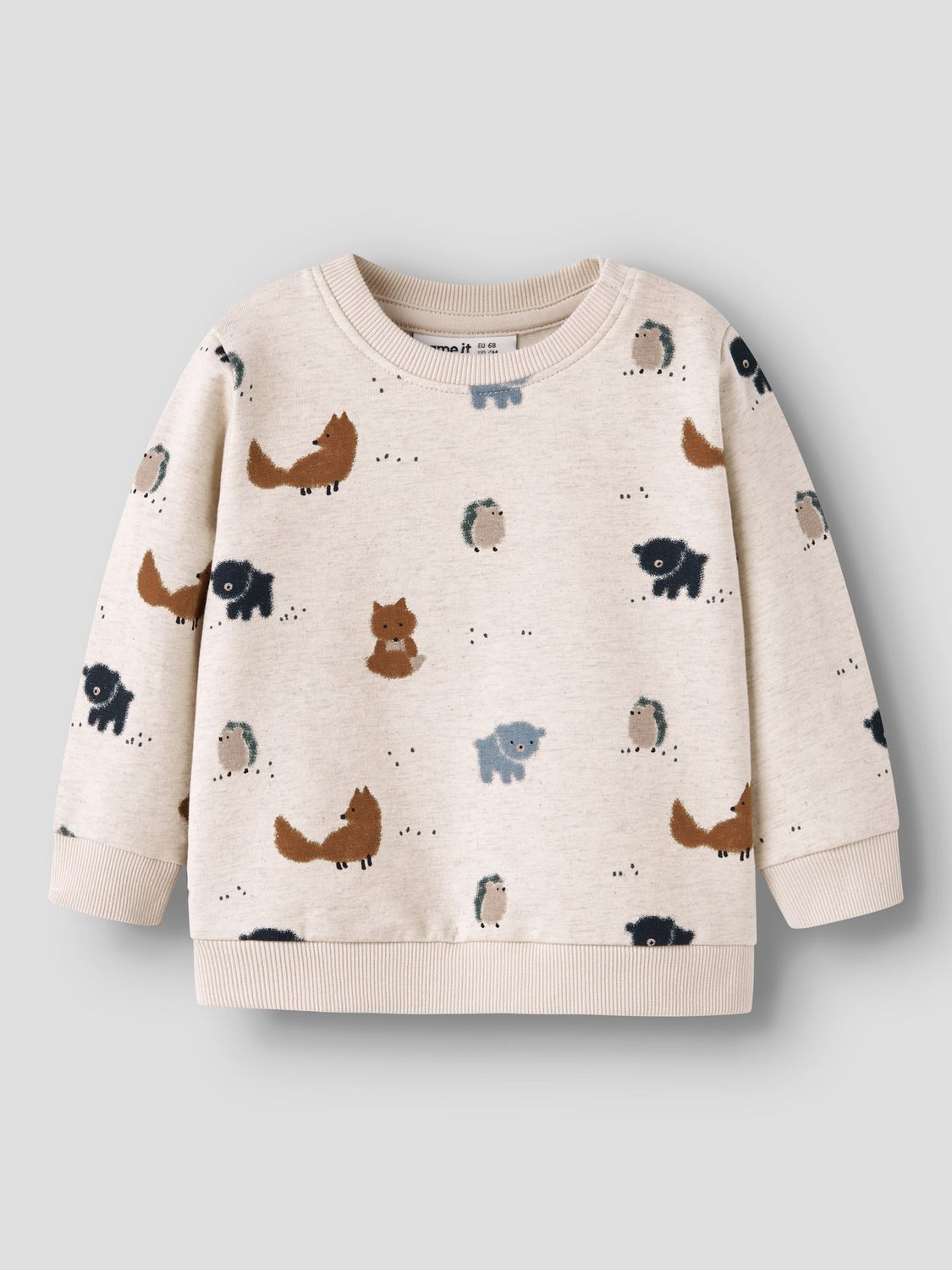 Name It baby sweater – beige met bosdierenprint – zacht &amp; schattig 13250313
