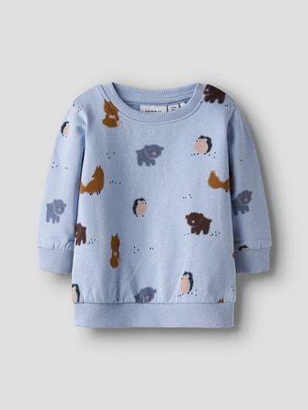 Name It baby sweater – lichtblauw met dierenprint – zacht &amp; speels 13250313