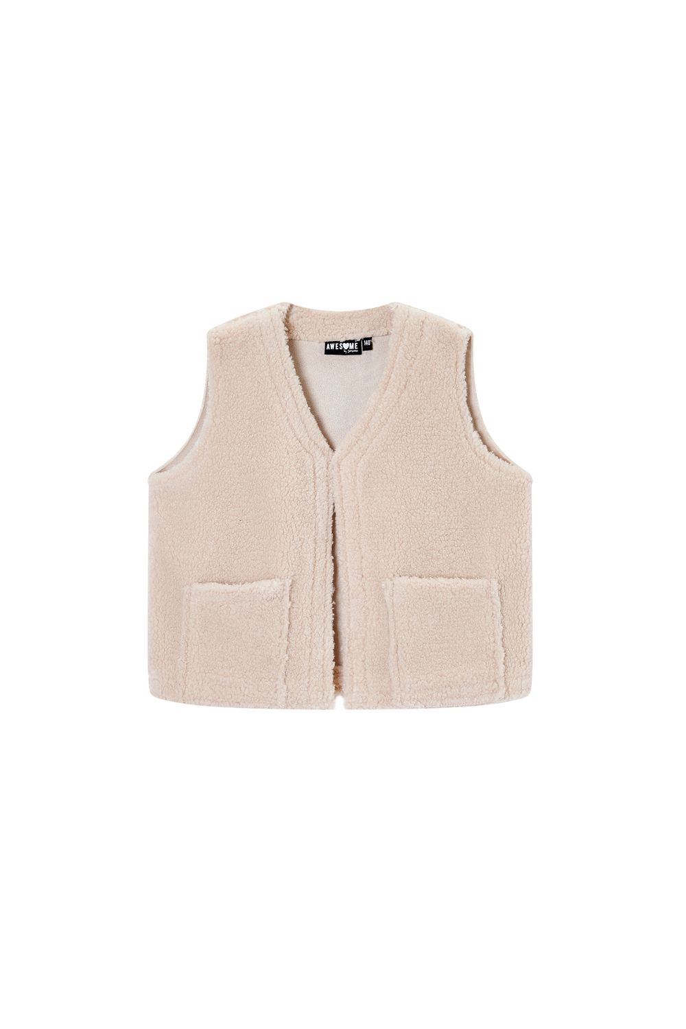 Teddy Gilet Meisjes – Beige – AWESONE