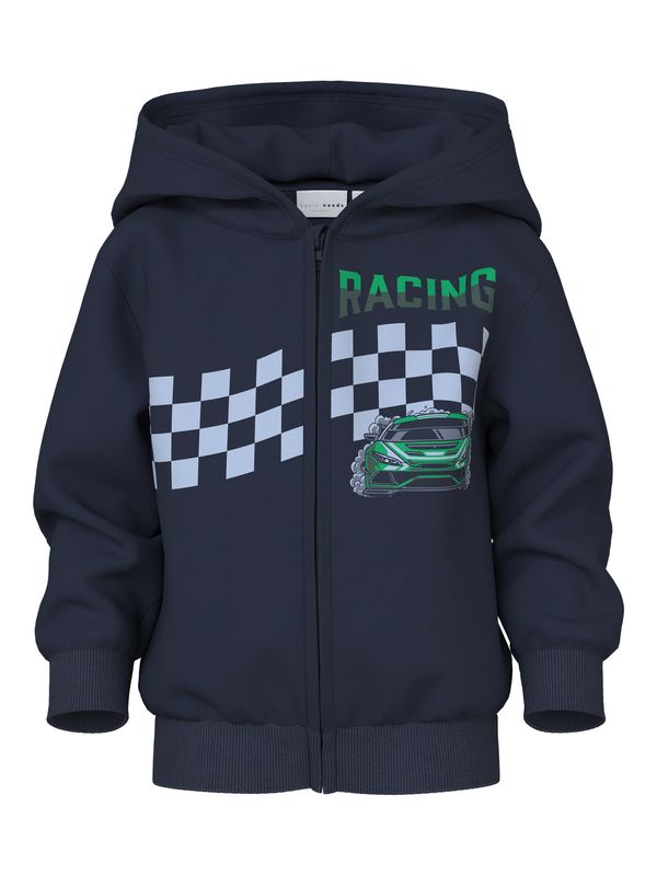 Name It – Hoodie met Rits – Racing Print – Donkerblauw 13249494