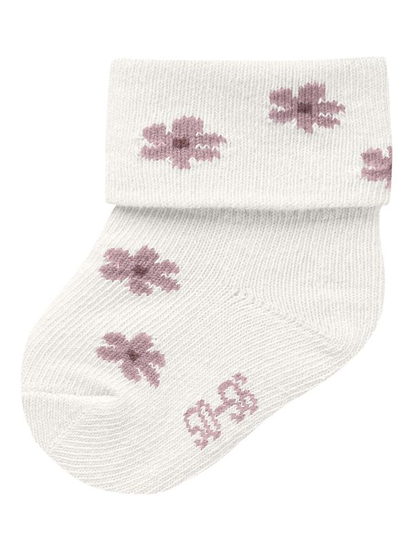 NAME IT Babysok met Bloemen – Wit/Roze 13247515