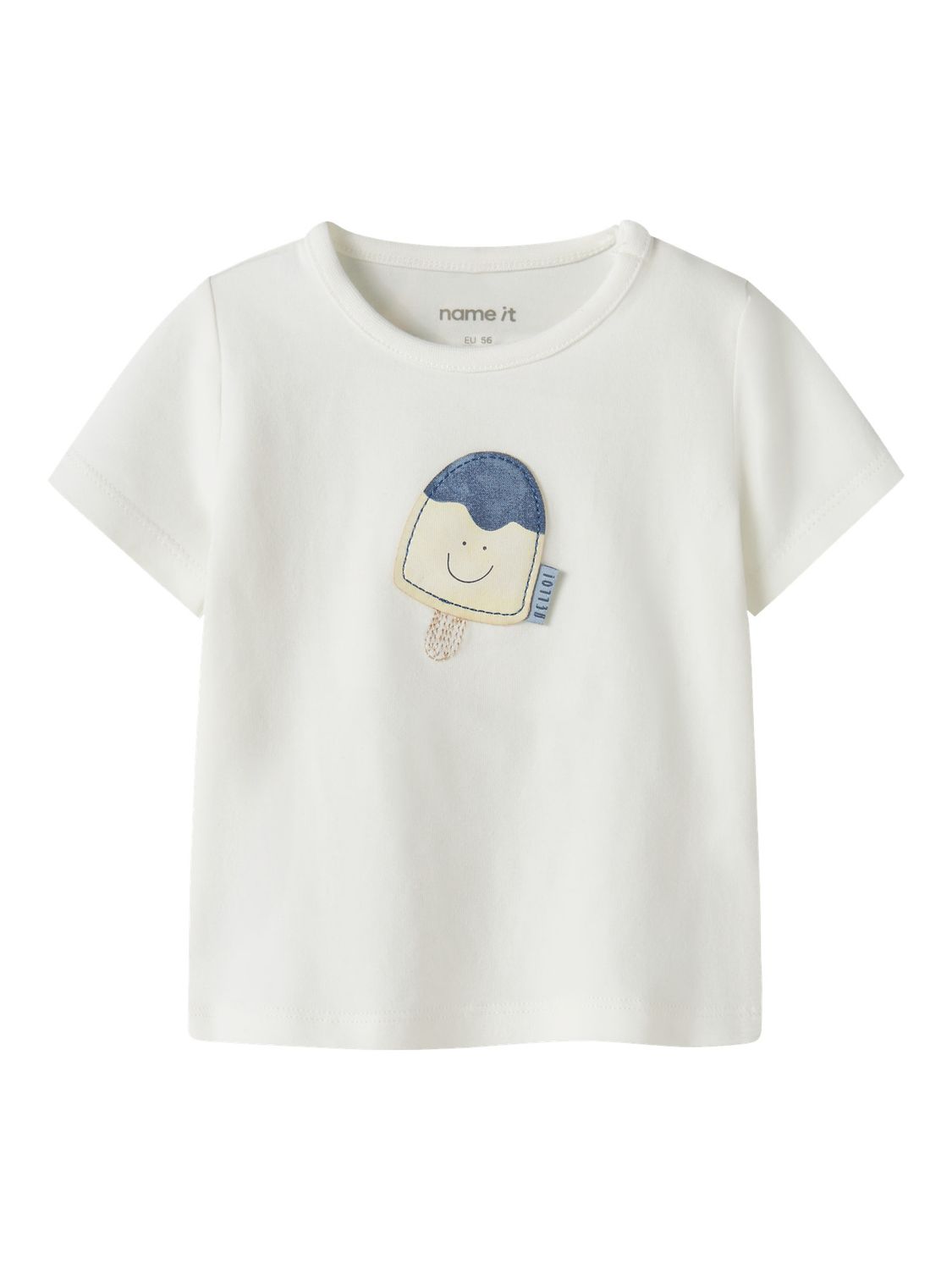 Baby T-shirt met ijsje applicatie – off white | 13256620