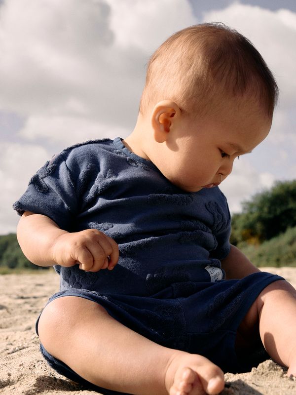 Baby T-shirt met schildpadstructuur – blauw | 13256633