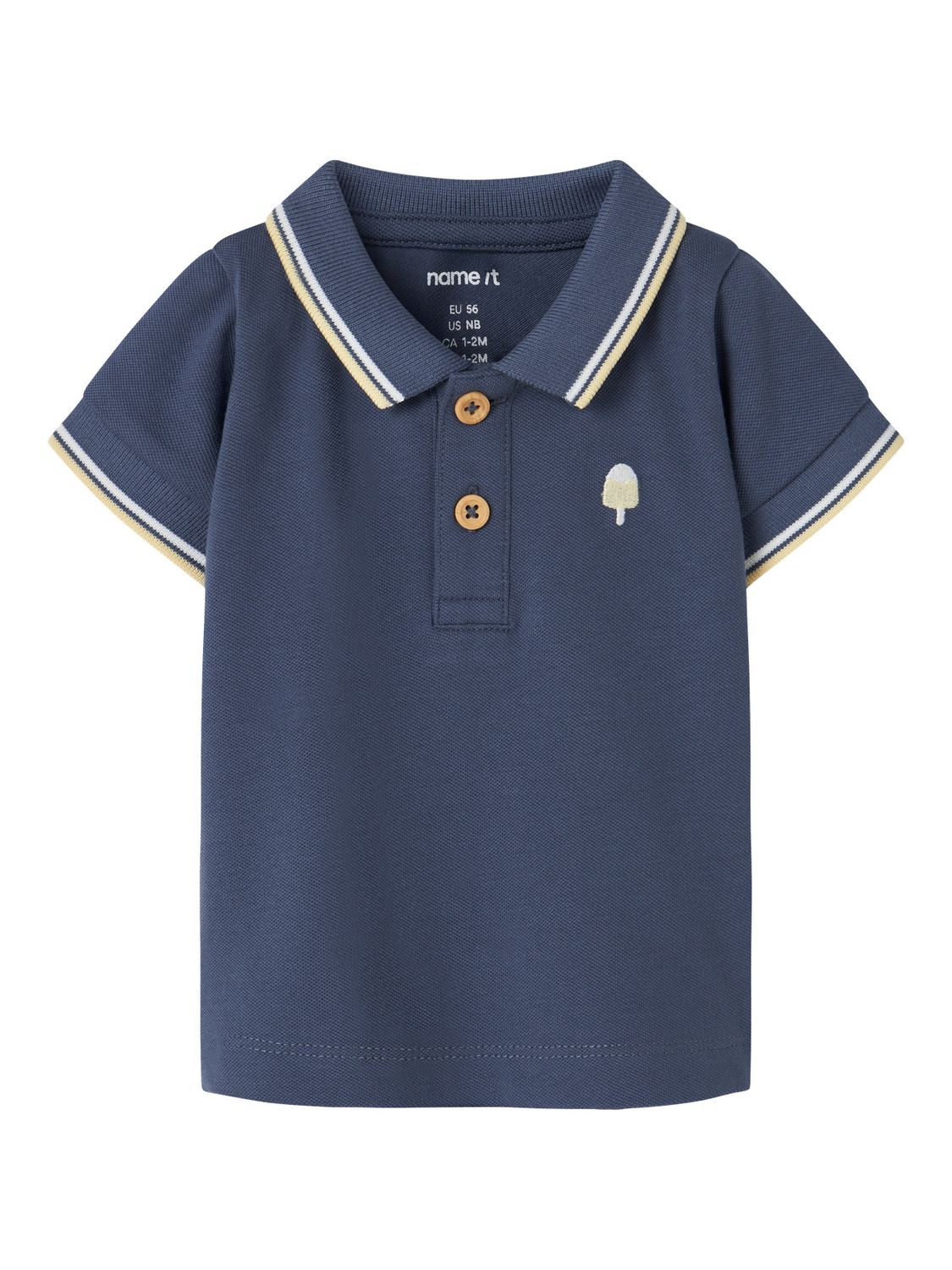 Baby polo T-shirt met ijsje – blauw | 13256625