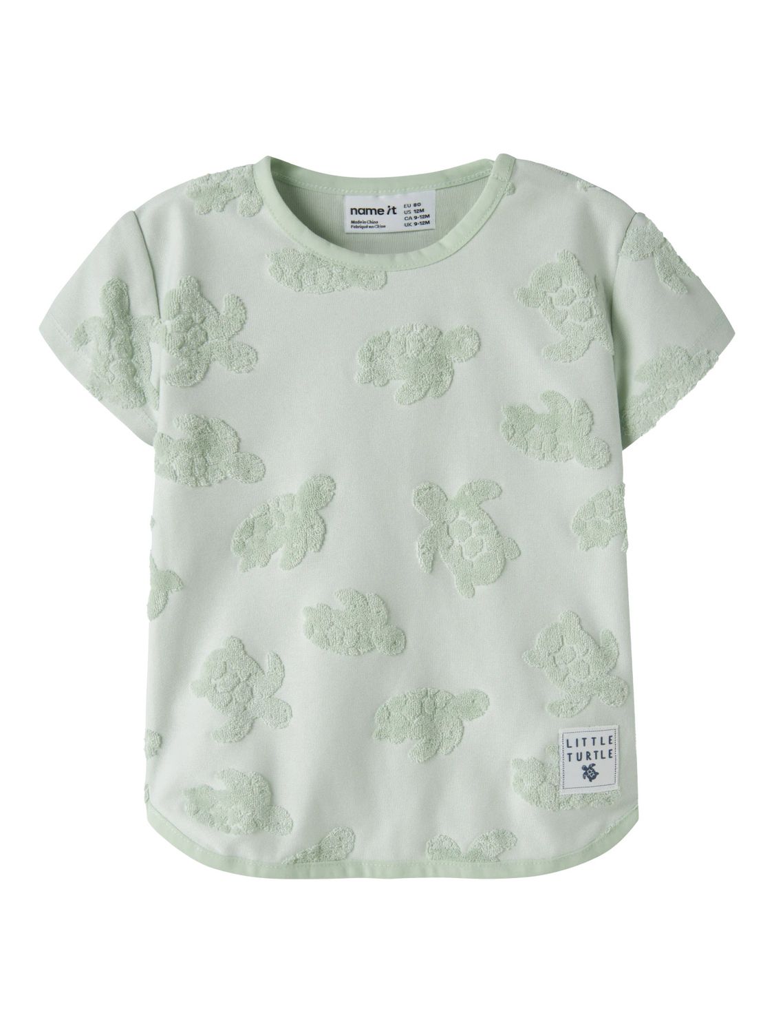 Baby T-shirt met schildpadstructuur – mintgroen | 13256633