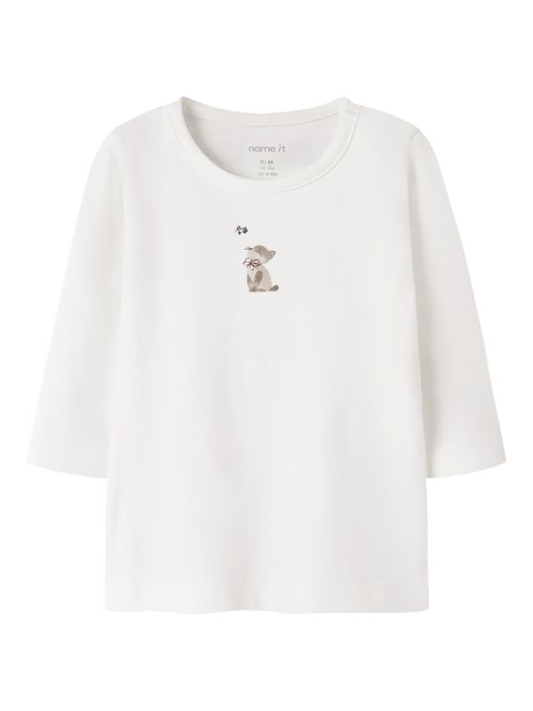 Baby longsleeve met dierenprint – off white | 13251682