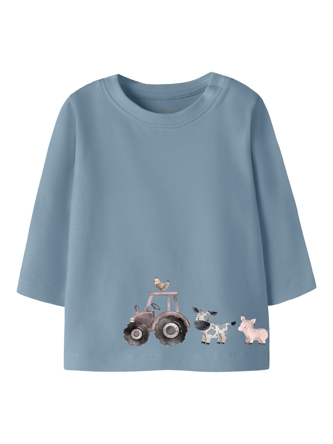 Baby longsleeve met tractor en boerderijdieren – blauw | 13258039