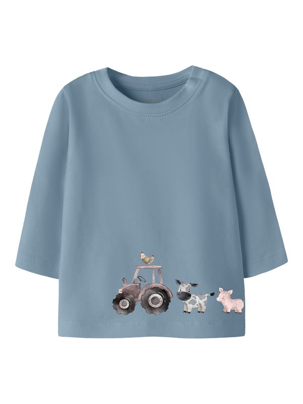 Baby longsleeve met tractor en boerderijdieren – blauw | 13258039