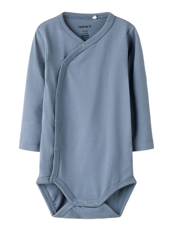 NAME IT Baby Overslagromper Lange Mouw Blauw (flint stone) 13249095