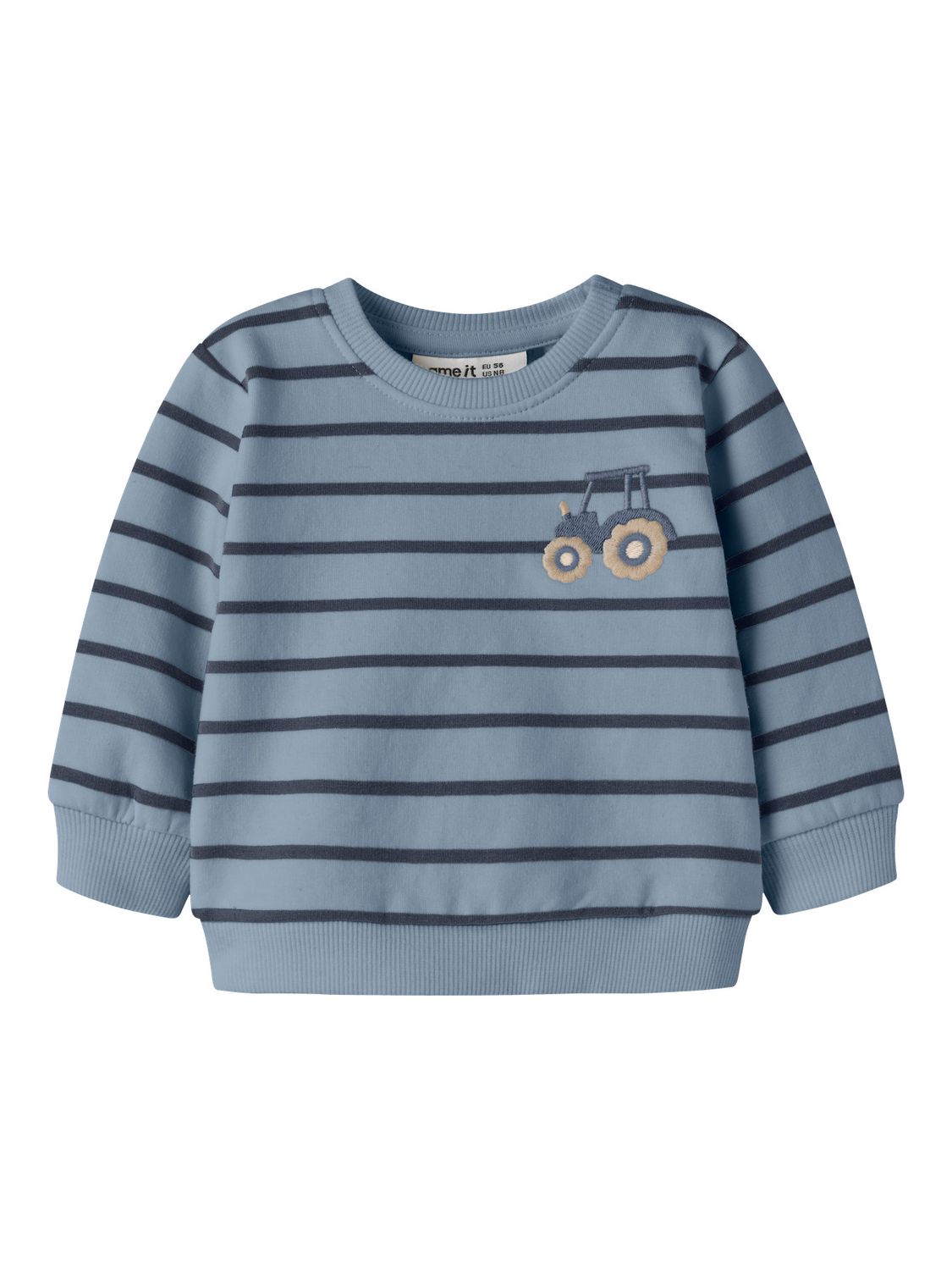 NAME IT Gestreepte Sweater Blauw met Tractor – 13258041