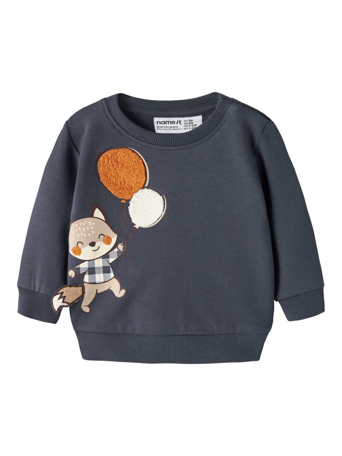 NAME IT Donkerblauwe Sweater met Vos en Ballonnen – 13259375