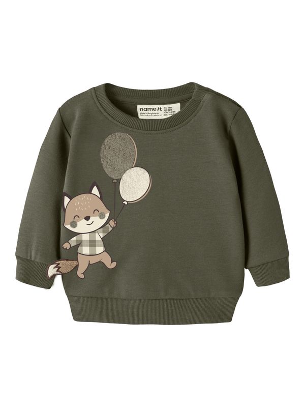 NAME IT Groene Sweater met Vos en Ballonnen – 13259375