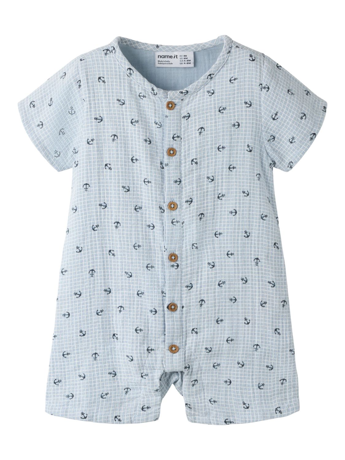 NAME IT Baby Zomer Romper Lichtblauw met Ankerprint – 13254642