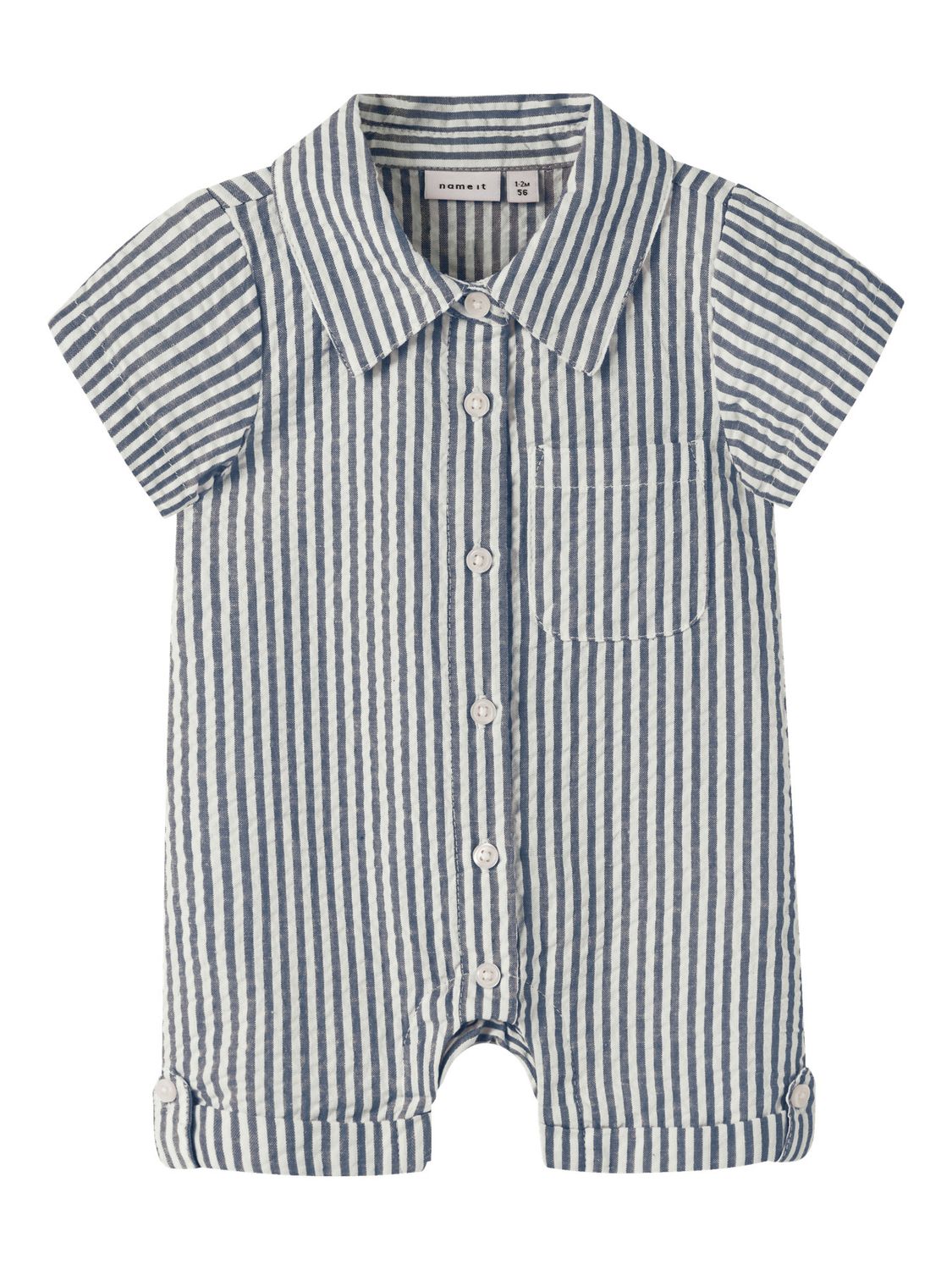 NAME IT Baby Gestreepte Overhemd Romper Blauw/Wit – 13255969