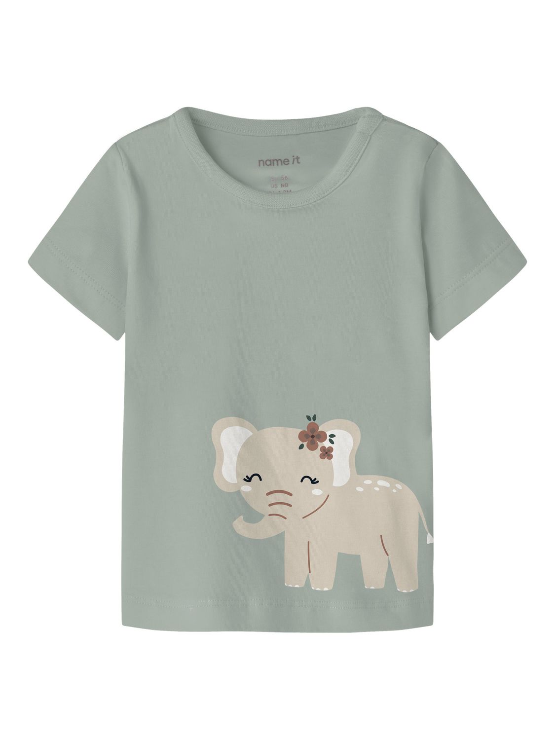 NAME IT Baby Meisjes T-shirt Groen Olifant Print – 13255794