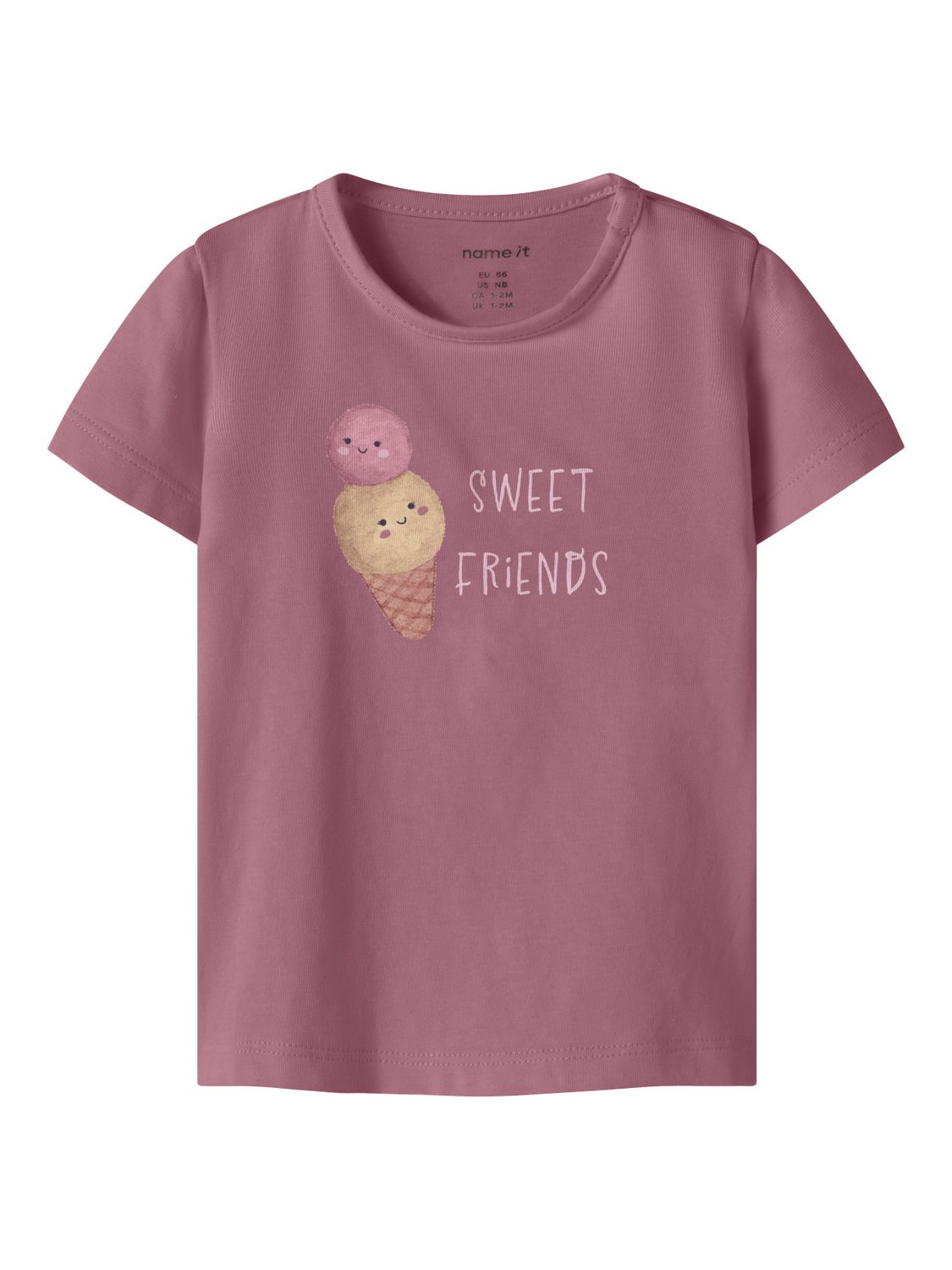 NAME IT Baby Meisjes T-shirt Oudroze Sweet Friends IJsje Print – 13256605