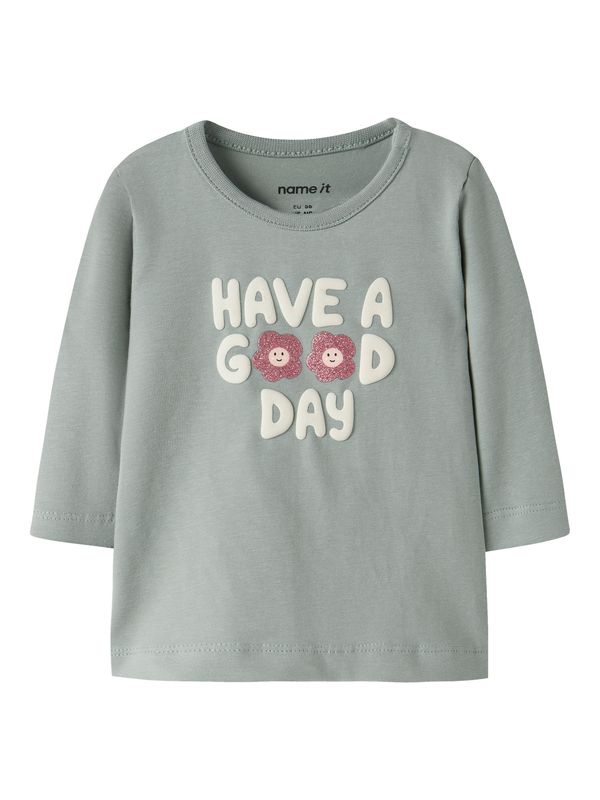 NAME IT Baby Meisjes Longsleeve Have A Good Day – Saliegroen 13258029