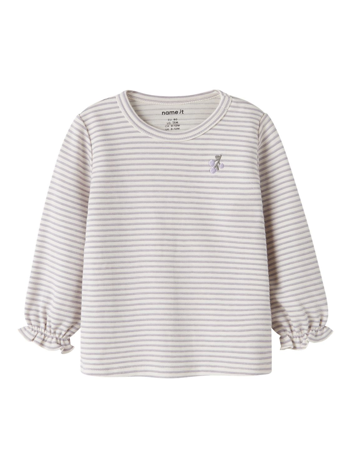 NAME IT Baby Meisjes Longsleeve Strepen – Crème/Lila 13252673
