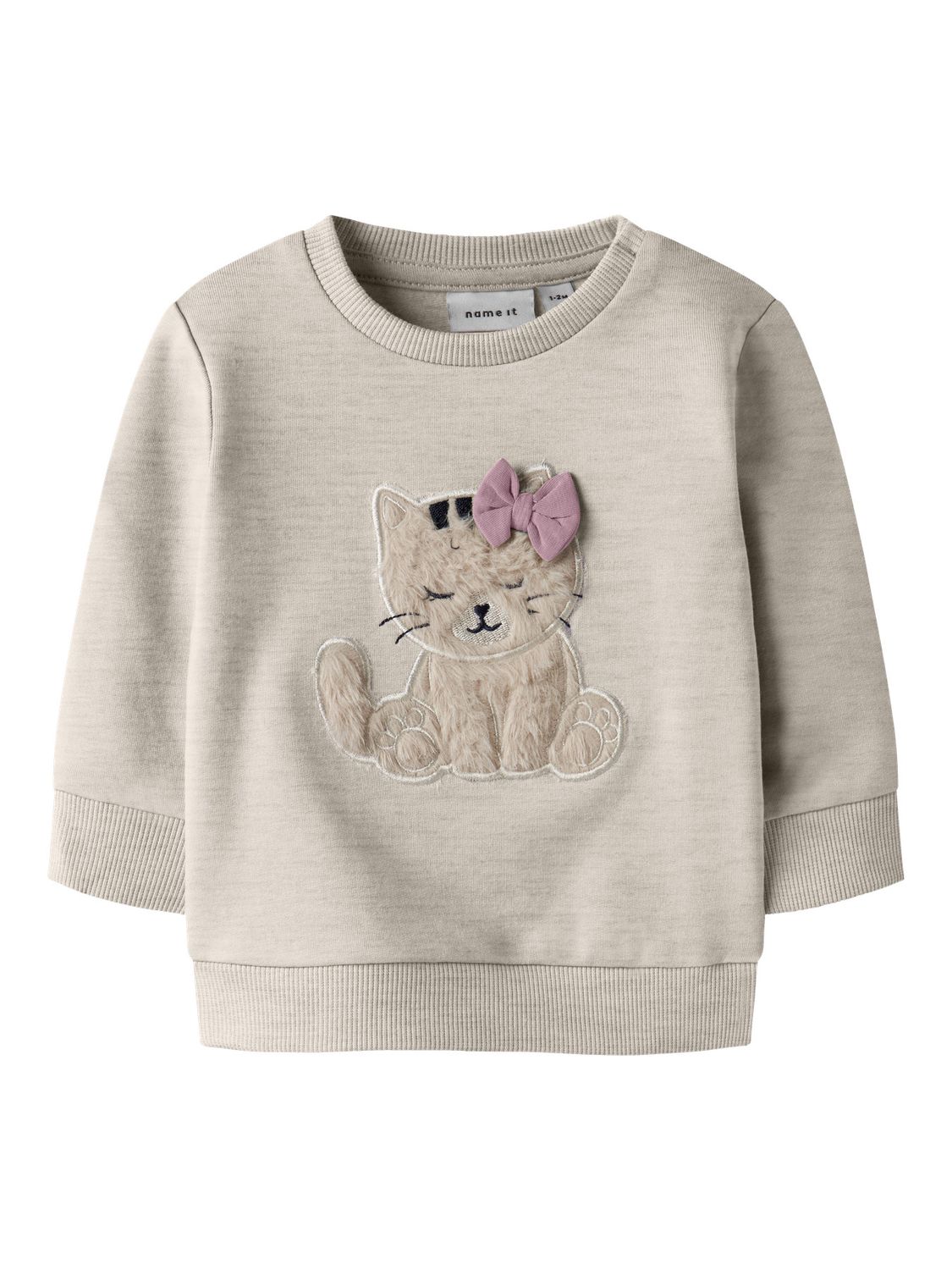 NAME IT Baby Meisjes Sweater Kat Strik – Beige 13251690