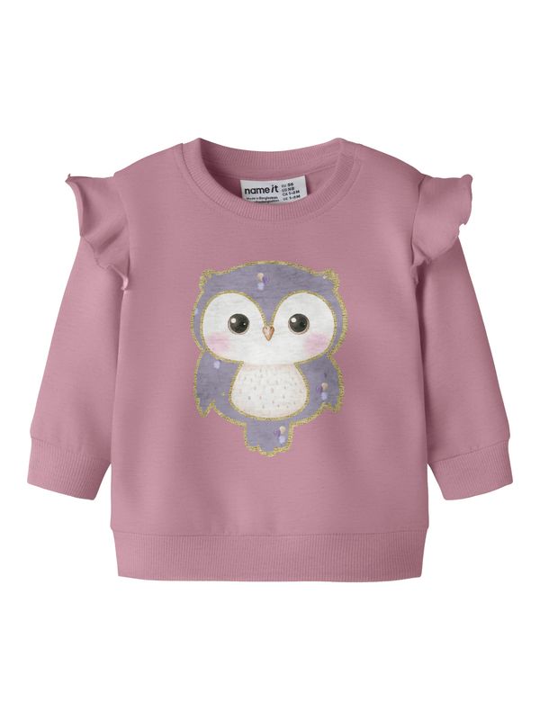 NAME IT Baby Meisjes Sweater Uil Glitter – Roze 13246489