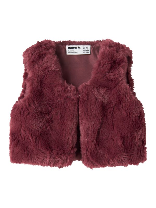 NAME IT Baby Meisjes Faux Fur Gilet – Bordeaux 13259175