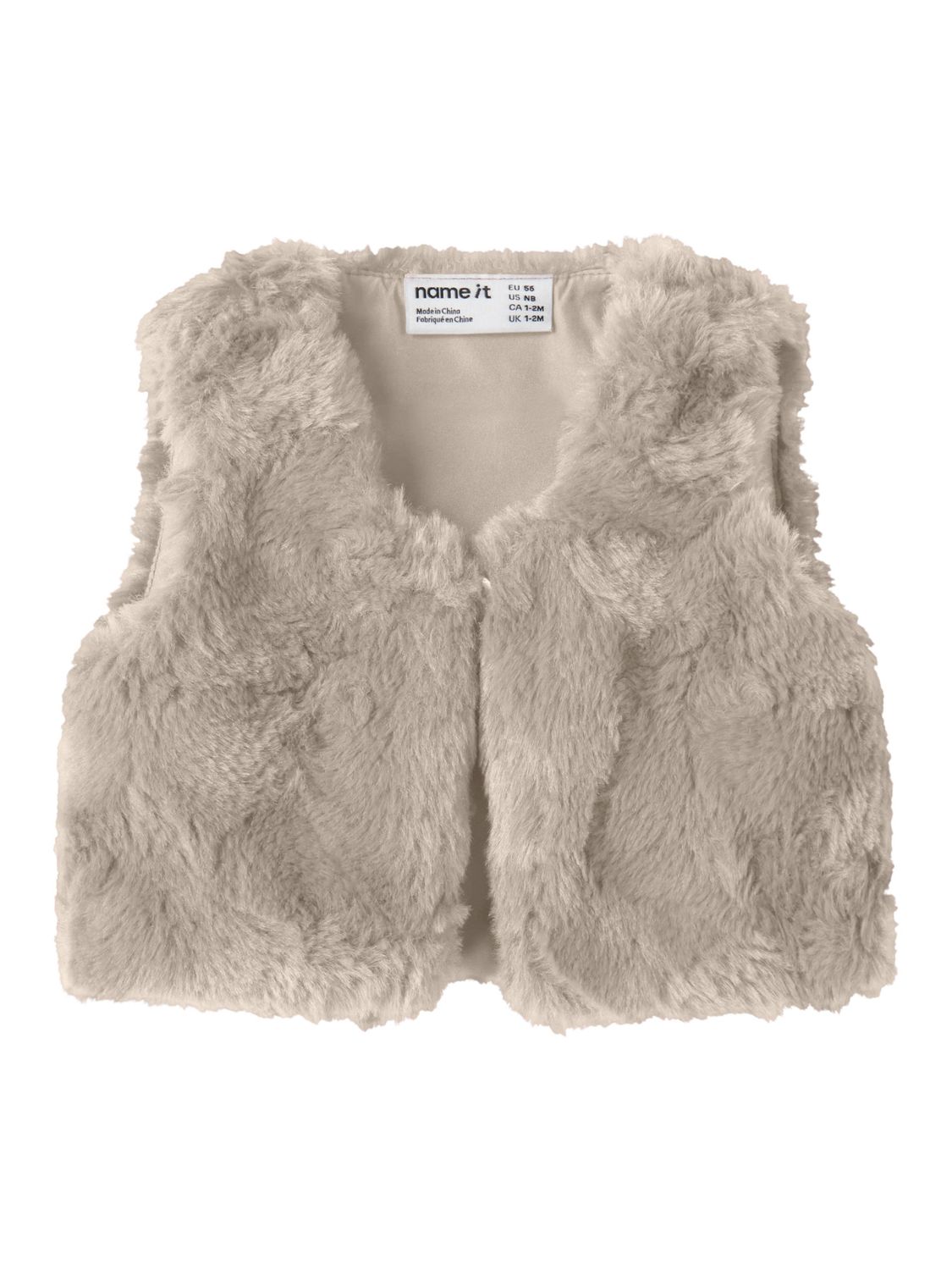 NAME IT Baby Meisjes Faux Fur Gilet – Beige 13259175