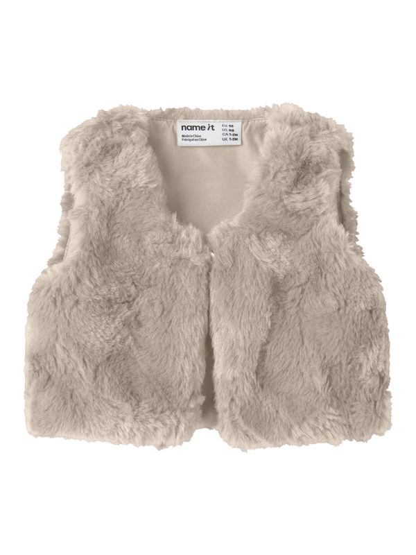 NAME IT Baby Meisjes Faux Fur Gilet – Beige 13259175