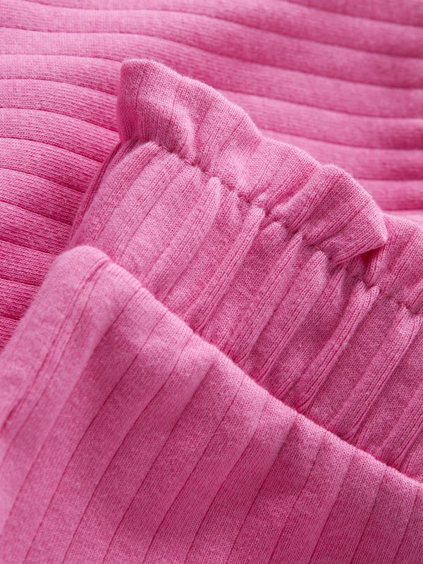 Meisjes rib short roze – comfortabele zomershort | 13240413