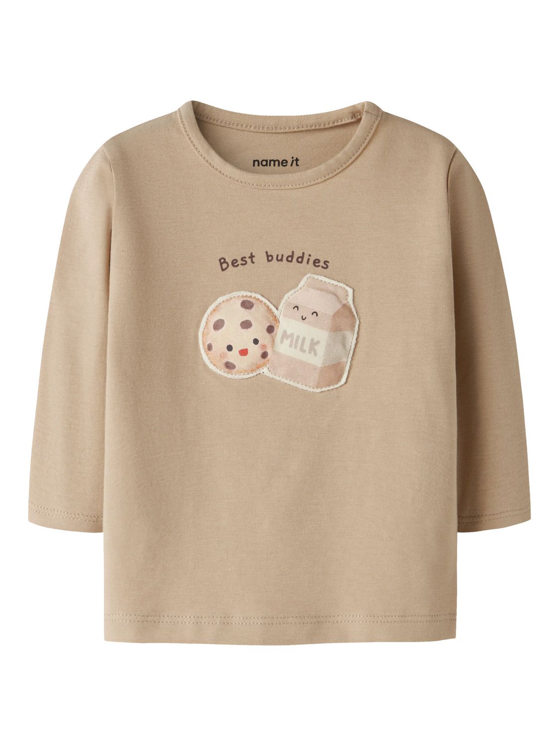 NAME IT baby longsleeve beige met print “Best buddies” – 13258007