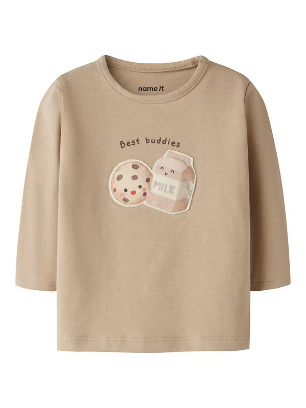 NAME IT baby longsleeve beige met print “Best buddies” – 13258007