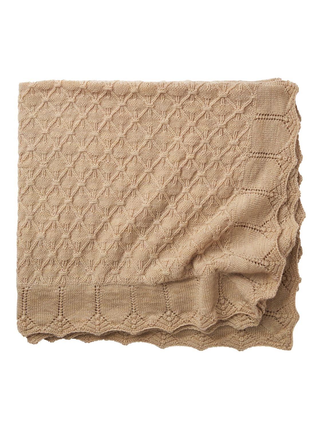 Gebreide baby deken beige unisex 13228902