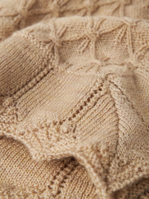 Gebreide baby deken beige unisex 13228902