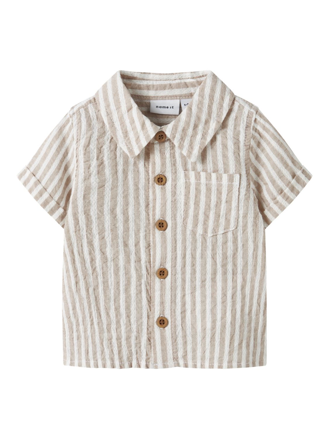 NAME IT gestreept baby overhemd beige 13240217